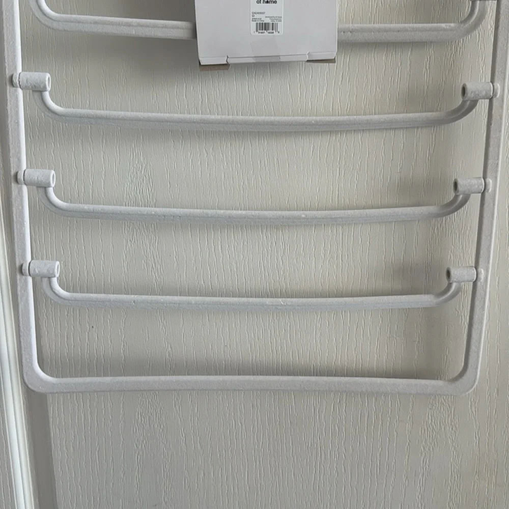 Flocked White No-Slip Flocked Pant Hanger